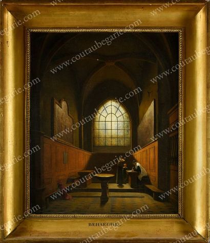BEHAEGHEL Théophile (1795-18??) 
Délivrance d'un extrait de baptême dans l'intérieur...