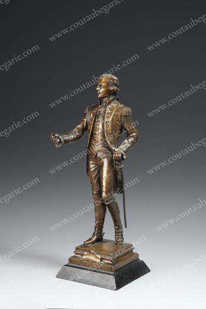 null LAFAYETTE, marquis Gilbert du Motier (1757-1834).
Statuette en bronze à patine...