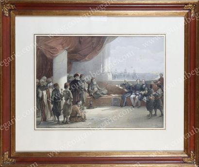 null DAVID Robert (1796-1864).
Entretien avec le Vice-roi d'Egypte dans son palais...