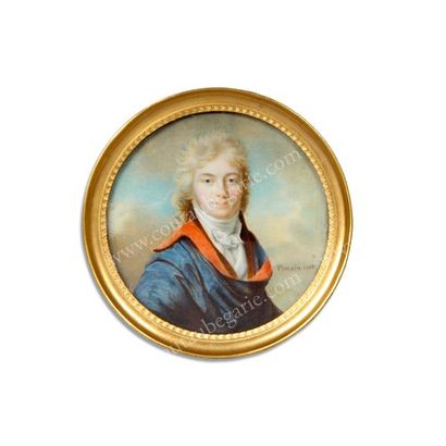 PONSIN, ÉCOLE FRANÇAISE DU DÉBUT DU XIXe SIÈCLE 
Portrait présumé de Charles-Maurice,...