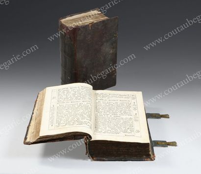 null VIE DES SAINTS.
Format in-folio, texte en slavon, imprimé à Moscou, 1719, deux...