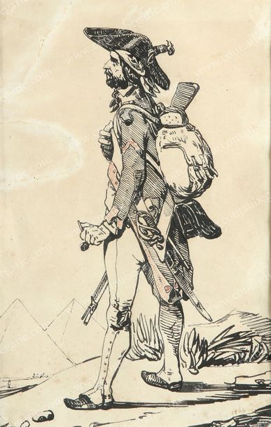CHARLET Nicolas-Toussaint (1792-1845) 
Soldat de l'armée napoléonienne devant les...