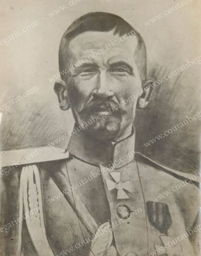 KORNILOFF Lavr Gueorgievitch (1870-1918) 
Cliché photographique d'après un dessin,...