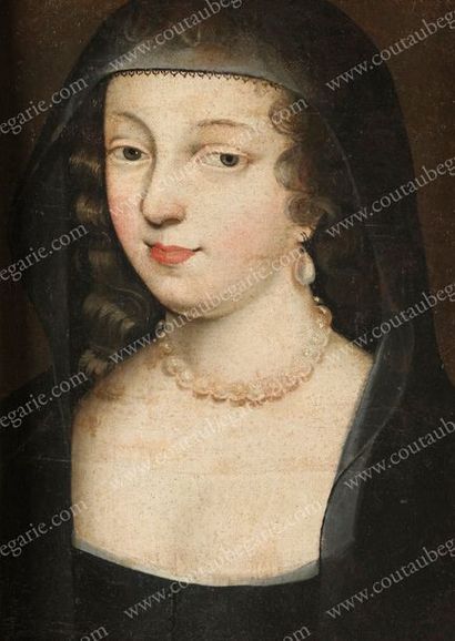 École Française du XVIIe siècle 
Portrait d'Anne d'Autriche (1601-1666), mère du...