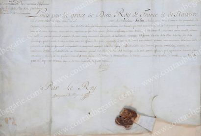 LOUIS XV, roi de France (1710-1774) 
Commission de capitaine d'infanterie pour la...