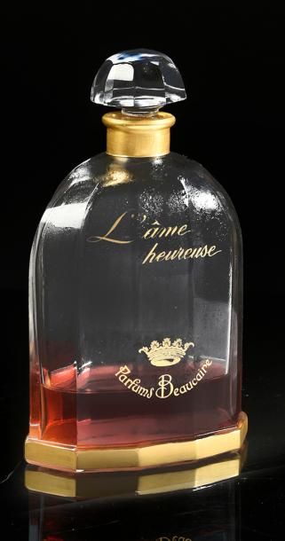 BEAUCAIRE «L'Ame Heureuse» - (années 1930)
Elégant flacon en cristal incolore pressé...