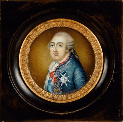 null Louis XVI, roi de France. Miniature peinte sur ivoire, représentant un portrait...