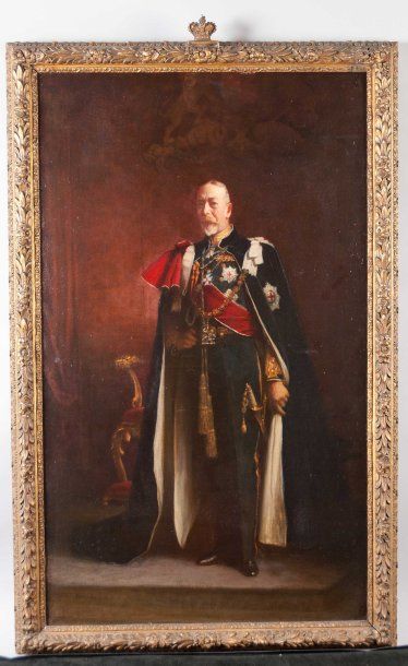 ANGLETERRE MOORE Ernest, école anglaise de la fin du XIXe siècle Portrait du roi...