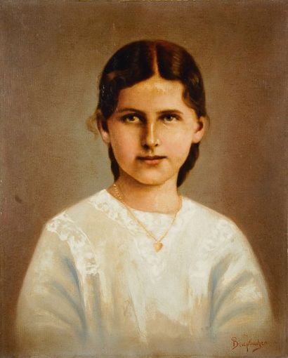 ITALIE BRUPBACHER (école étrangère du XXe siècle) Portrait jeune fille de la princesse...