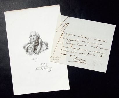 null Le Brun Charles-François, duc de Plaisance (1739- 1824). Lettre autographe signée...