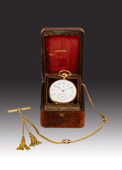 Sully Prud'homme René (1839-1907) Montre de poche en or, cadran en émail blanc, heures...