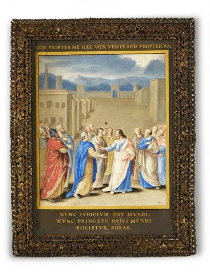 École Française du XVIIe siècle 
Scènes de la vie du Christ.
Suite de quatre gouaches...