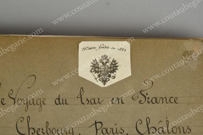 null VISITE DE NICOLAS II EN FRANCE
Manuscrit autographe intitulé «Le voyage du tsar...