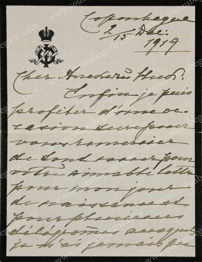 null MARIA FÉODOROVNA, impératrice de Russie (1847-1928).
Lettre autographe signée...
