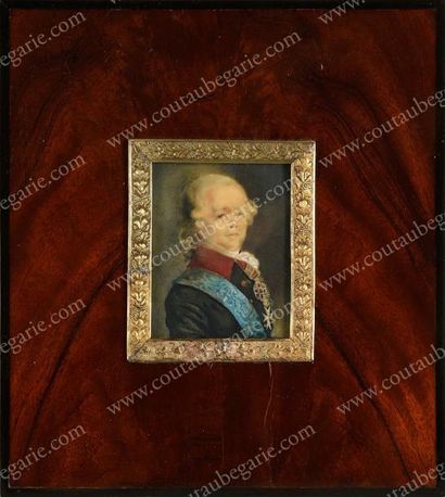 null L'empereur Paul Ier de Russie (1754-1801)
Portrait miniature, de forme rectangulaire,...