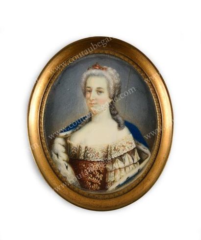 null CATHERINE II, impératrice de Russie (1729-1796)
Portrait miniature, de forme...