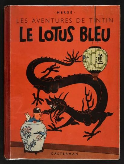 HERGÉ 
TINTIN 05. Le lotus bleu. A18.
Edition dite “grande image” Casterman 1942....