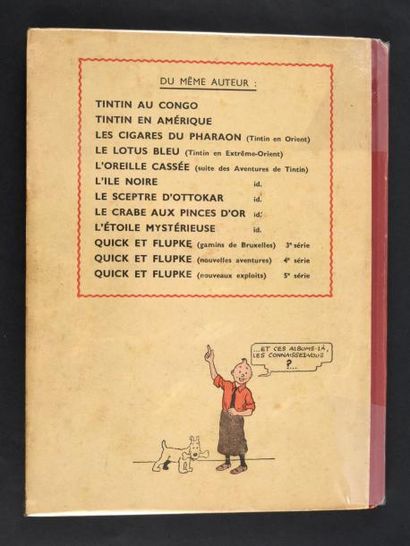 HERGÉ 
TINTIN 05. Le lotus bleu. A18.
Edition dite “grande image” Casterman 1942....