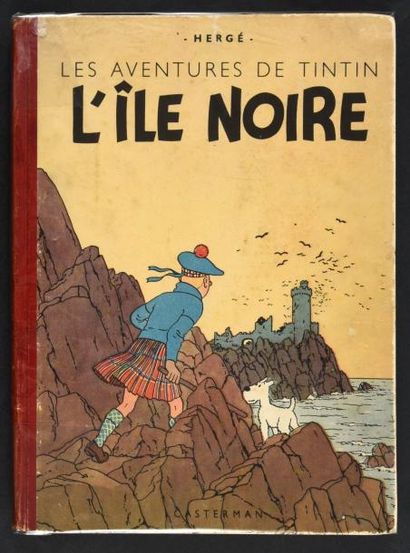 HERGÉ 
TINTIN 07. L'ÎLE NOIRE. A18.
Edition dite “grande image” Casterman 1942. Dos...