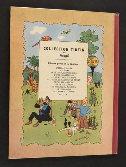 HERGÉ TINTIN 03. Tintin en Amérique. B1. 1946. Edition originale couleurs. Dos rouge....