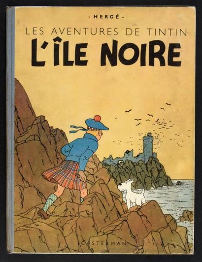 HERGÉ TINTIN 07. L'Ile noire. Edition B1 de 1946 - Dos Bleu - Papier épais - Rare...