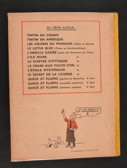 HERGÉ TINTIN 11. Le secret de la Licorne. A23 de 1944 - Dos jaune.
Exemplaire tout...