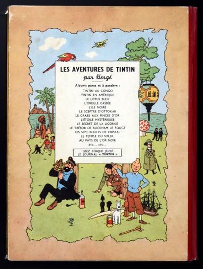 HERGÉ TINTIN 11. Le secret de la Licorne. B4 de 1950 - Dos rouge. Exemplaire en parfait...