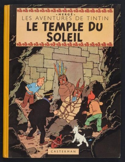 HERGÉ TINTIN 14. Le temple du soleil. B3.
Edition originale. Dos jaune. Deux symboles...