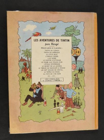 HERGÉ TINTIN 15. Au pays de l'or noir. B4.
Edition originale 1950.
Exemplaire proche...