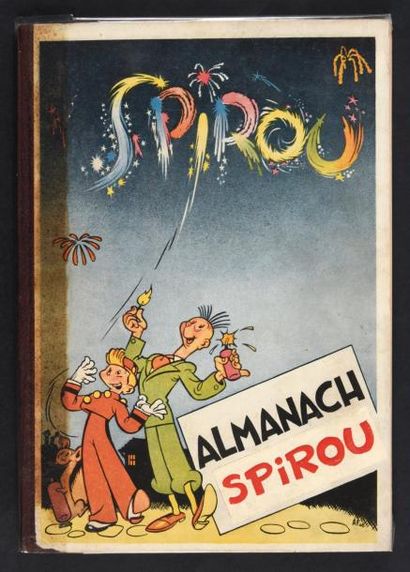 null ALBUM SPIROU ALMANACH 1947.
Rare version avec étiquette Spirou aposée sur le...