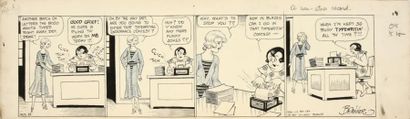 BRANNER, Martin 
Winnie Winkle (Bicot)
Encre de chine pour un strip (daily) paru...