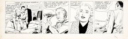 RAYMOND, Alex 
Rip Kirby, strip du 15 avril 1953.
Dimensions: 16x55 cm. Signée par...