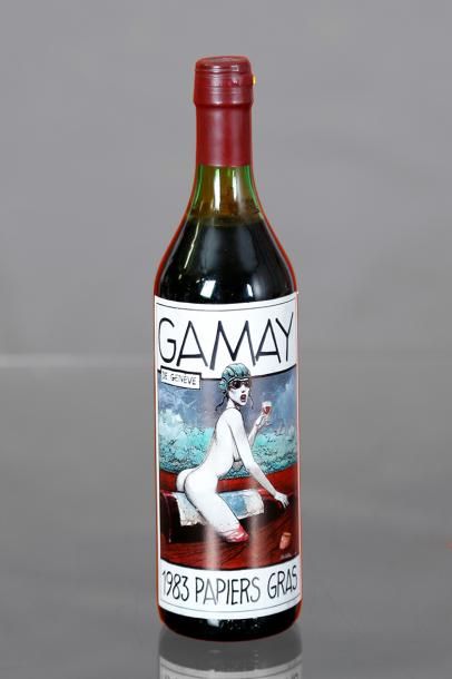 BILAL. Une bouteille de Gamay de Genève.
Avec une étiquette illustrée par Enki Bilal...