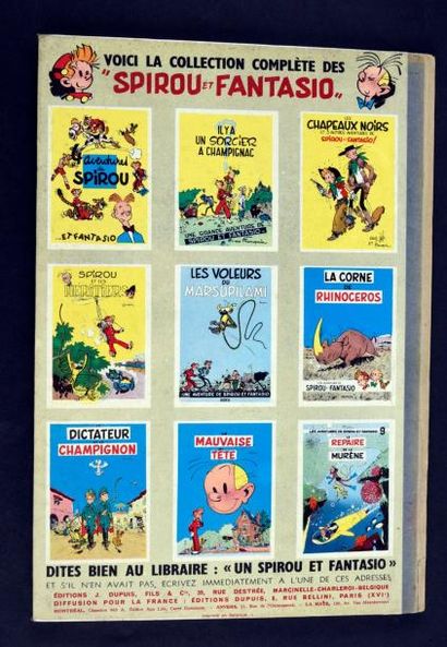 FRANQUIN 
Spirou 10. Les Pirates du silence édition originale belge de 1958. Dos...