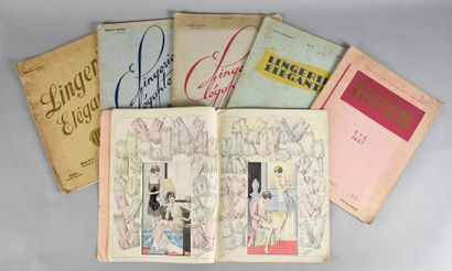null Lingerie élégante, six cahiers de tendance, 1929-1937, édité par Bachwitz; sous-vêtements,...