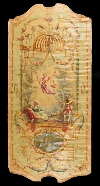 null L’escarpolette, carton de tapisserie, manufacture d’Aubusson, fin du XIXe siècle,...