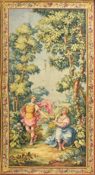null Apollon et Daphnée, carton de tapisserie, manufacture d'Aubusson, fin du XIXe...