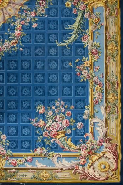 null Cartons pour un grand tapis de style Louis XIV dans le goût de la Savonnerie,...
