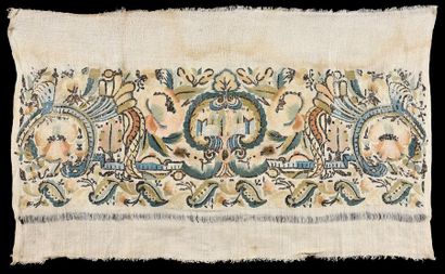 null Deux bordures d'une serviette de hammam, Turquie, milieu du XIXe siècle, façonné...