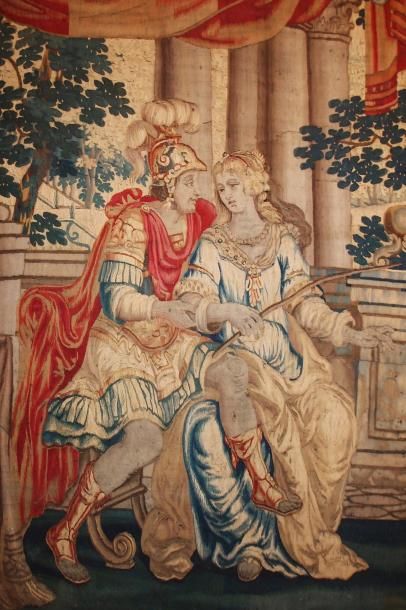 null Didon et Enée, tapisserie, Bruxelles, XVIIe siècle, tapisserie laine et soie...