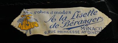 null Robe du soir griffée A la Lisette de Béranger à Monaco, vers 1920, robe en crêpe...