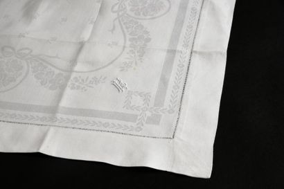 null Service de table, nappe et douze serviettes, fin du XIXème siècle.
Service en...