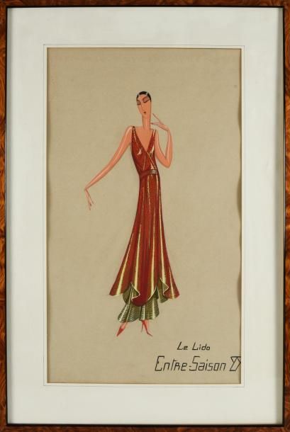 JEANNE LANVIN, Atelier 
Le Lido et La Rafale, robe du soir et robe de diner, deux...