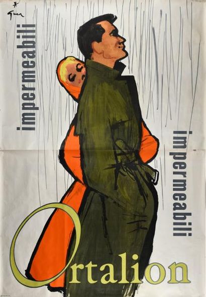 GRUAU (R.) 
Rare affiche publicitaire pour Ortalion, Italie, ver 1980, impression...