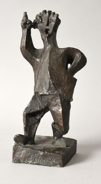 Nahum GUTMAN (1898 - 1980) Le socialiste.
Bronze à patine brune, signé, daté 1957...