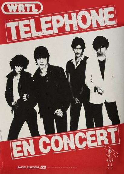 null TÉLÉPHONE 1978.
Rare affichette de concert du groupe Téléphone. 1980. Très bon...