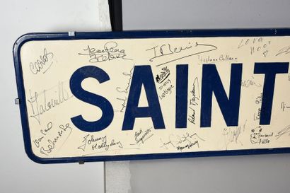 null Panneau de la ville de Saint-Tropez dédicacé par des Célébrités (1985) - VILLA...