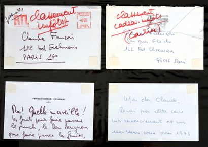 null François, Claude 1969.
10 cartes de correspondance envoyées par la poste à Claude...