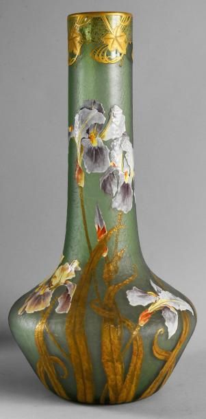 Attribué à François-Théodore LEGRAS (1839-1916) Legras & Cie Montjoie. Grand vase...