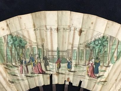null Vue du Palais-Royal, vers 1785-1790
Eventail plié, feuille double en papier...